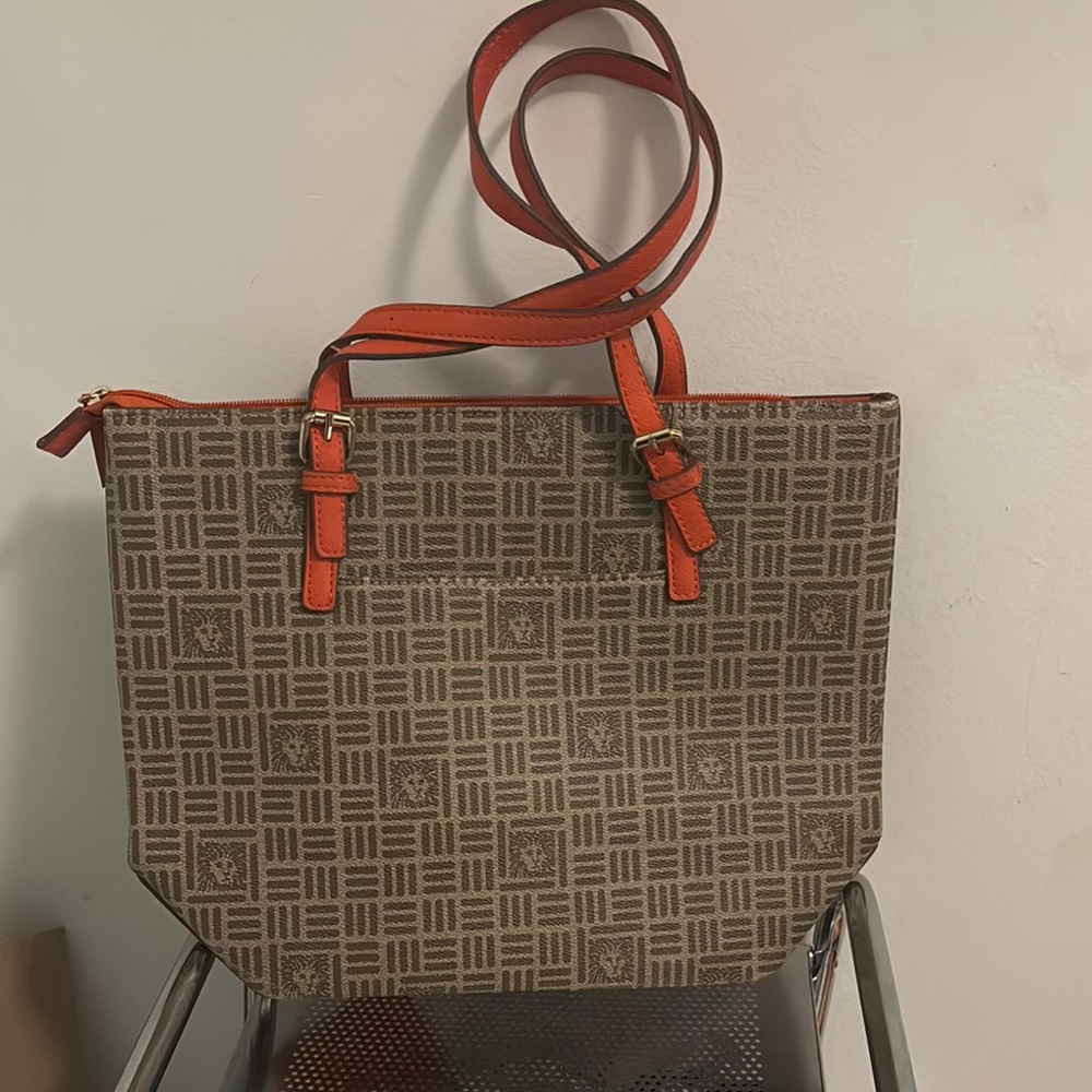 Stylish Brown and Orange Handbag